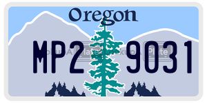 MP29031 license plate in Oregon