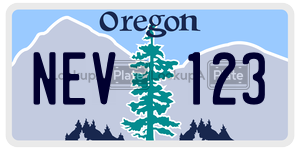 NEV123 license plate in Oregon