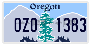 OZ01383  license plate in OR