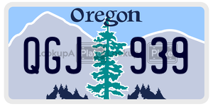QGJ939 license plate in Oregon