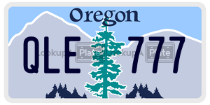 QLE777  license plate in OR