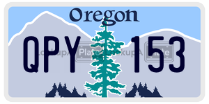 QPY153  license plate in OR