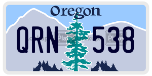 QRN538  license plate in OR