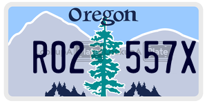R02557X  license plate in OR
