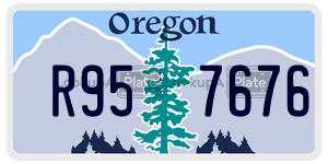 R957676  license plate in OR