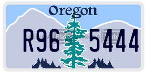 R965444  license plate in OR