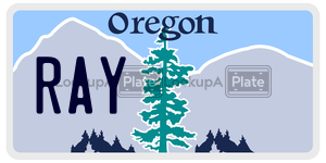 RAY  license plate in OR