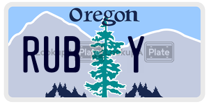 RUBY license plate in Oregon