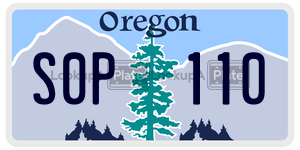 S0P110  license plate in OR