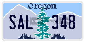 SAL348  license plate in OR