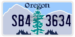 SB43634 license plate in Oregon