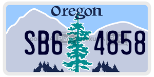 SB64858  license plate in OR