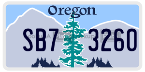 SB73260 license plate in Oregon