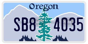 SB84035  license plate in OR