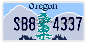 SB84337  license plate in OR