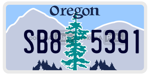 SB85391  license plate in OR