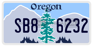 SB86232 license plate in Oregon