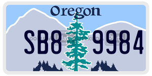 SB89984  license plate in OR