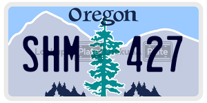 SHM427  license plate in OR