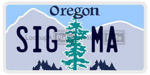 SIGMA license plate in Oregon