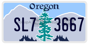 SL73667 license plate in Oregon