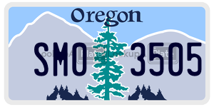 SM03505 license plate in Oregon