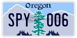 SPY006  license plate in OR