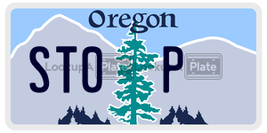 ST0P  license plate in OR