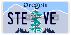 STEVE  license plate in OR
