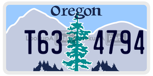 T634794  license plate in OR