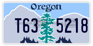 T635218  license plate in OR