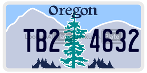 TB24632 license plate in Oregon
