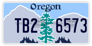 TB26573 license plate in Oregon