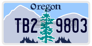 TB29803 license plate in Oregon