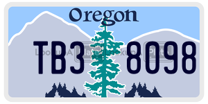 TB38098 license plate in Oregon