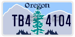TB44104 license plate in Oregon