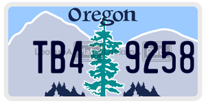 TB49258  license plate in OR