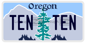 TENTEN  license plate in OR