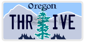 THRIVE  license plate in OR