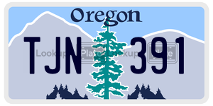 TJN391 license plate in Oregon