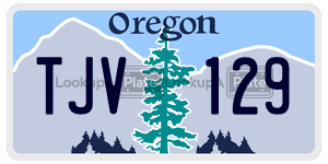 TJV129  license plate in OR