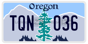 TQN036  license plate in OR