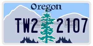 TW22107  license plate in OR