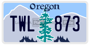 TWL873  license plate in OR