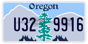 U329916 license plate in Oregon
