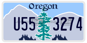 U553274  license plate in OR