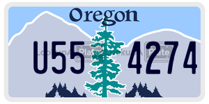 U554274  license plate in OR