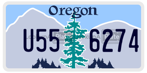 U556274  license plate in OR