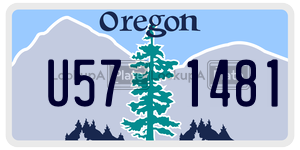U571481  license plate in OR