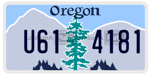 U614181  license plate in OR